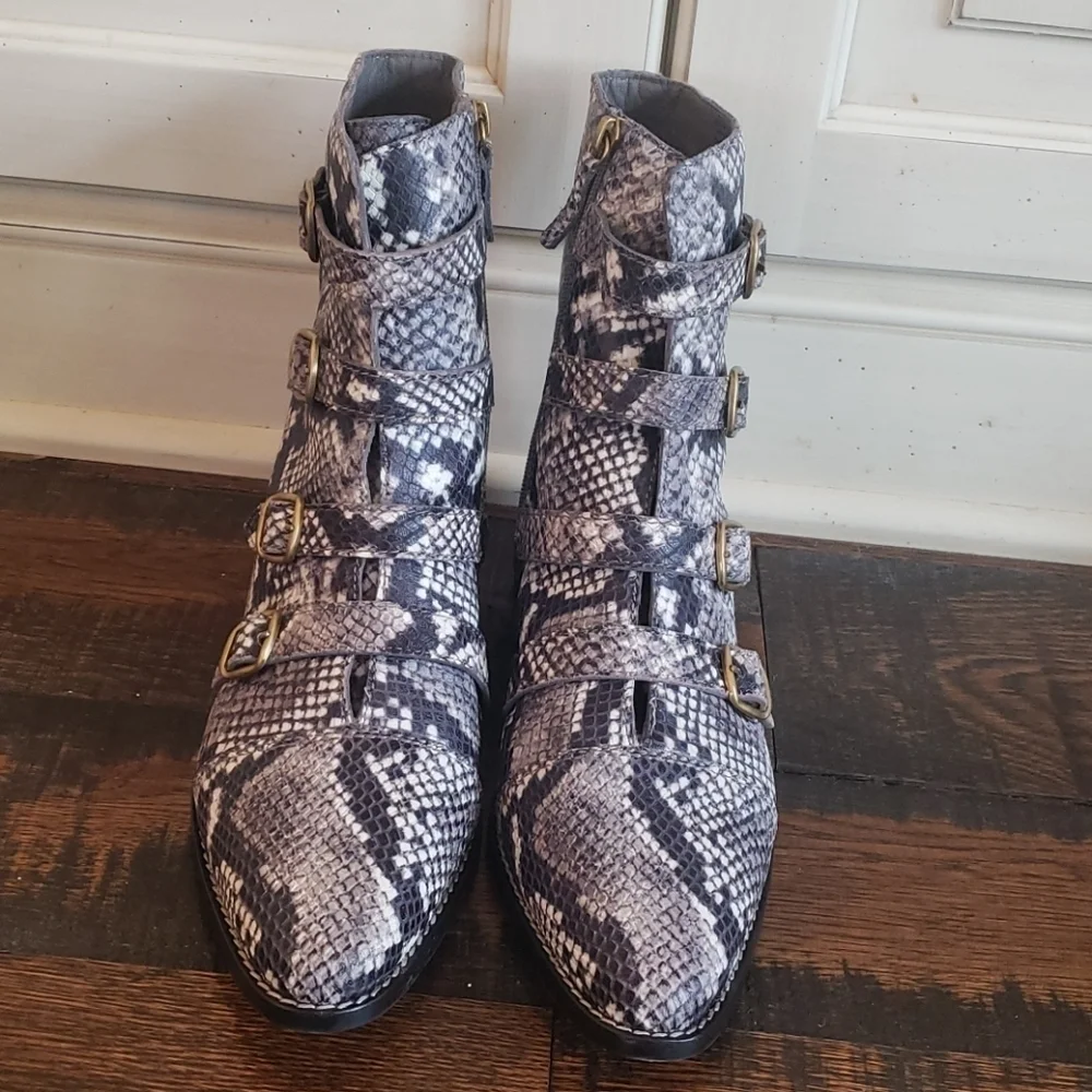 J Crew Multi-buckle boots leather AE921